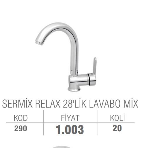 SERMİX RELAX 28 LİK KUĞU LAVABO BATARYASI